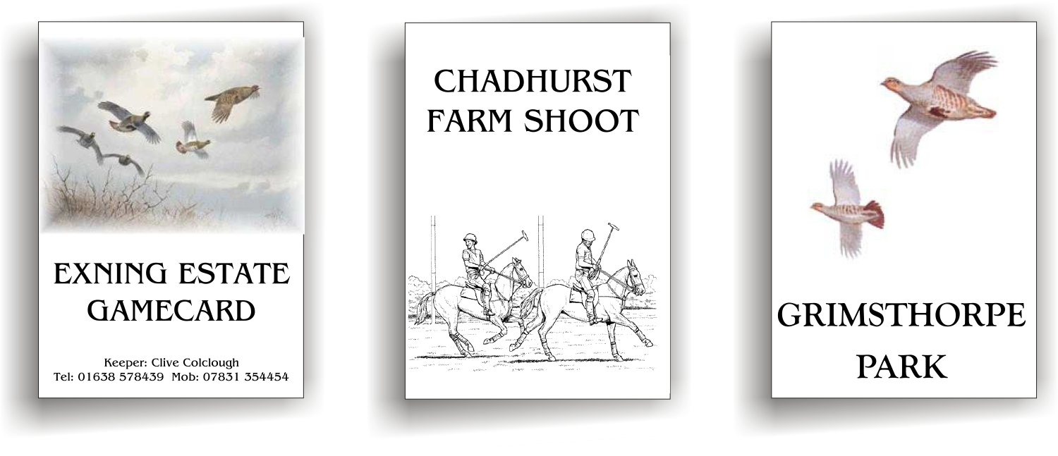 Bespoke Gamecards for your shooting day